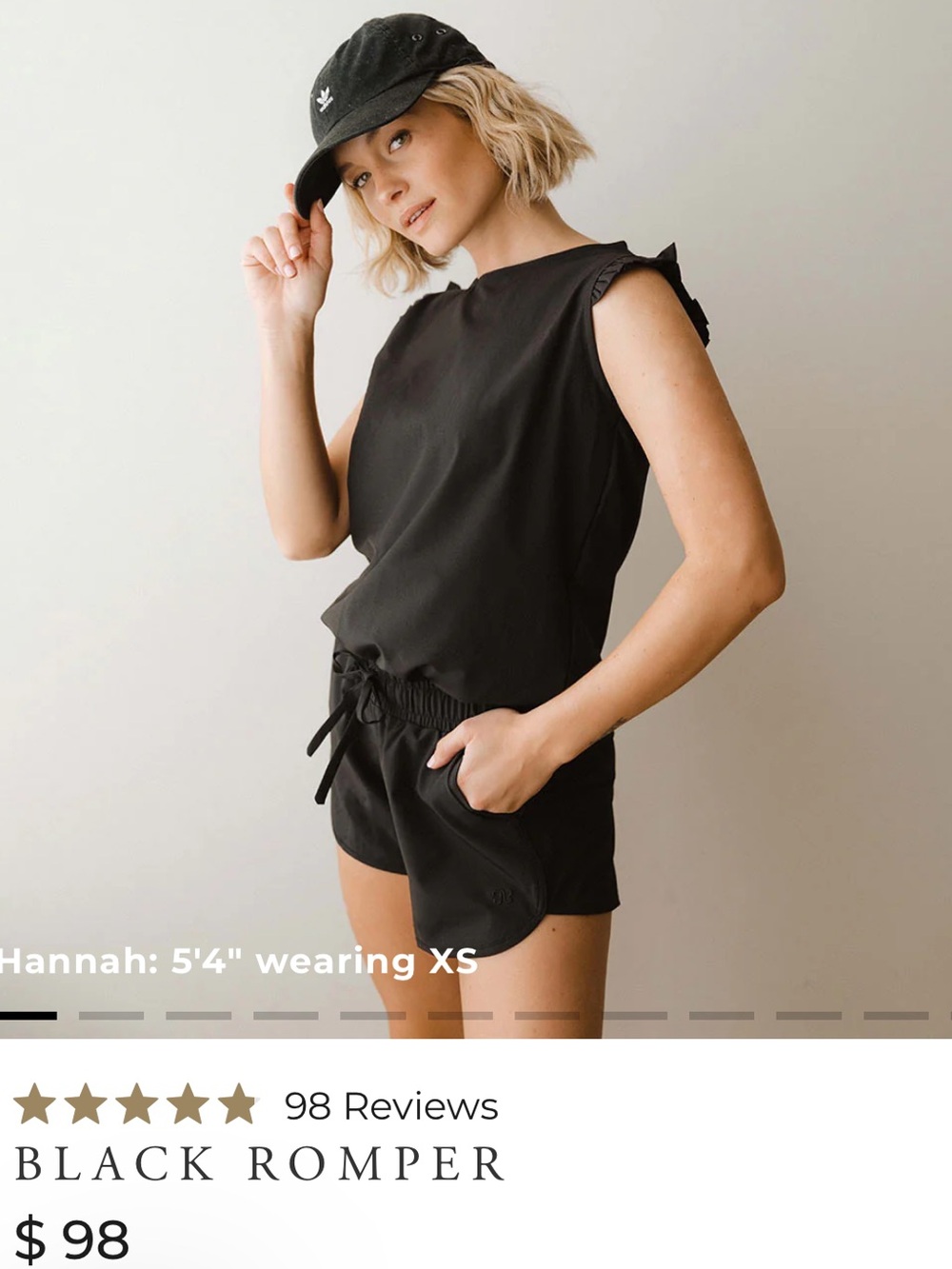 Albion black tank romper, like new.